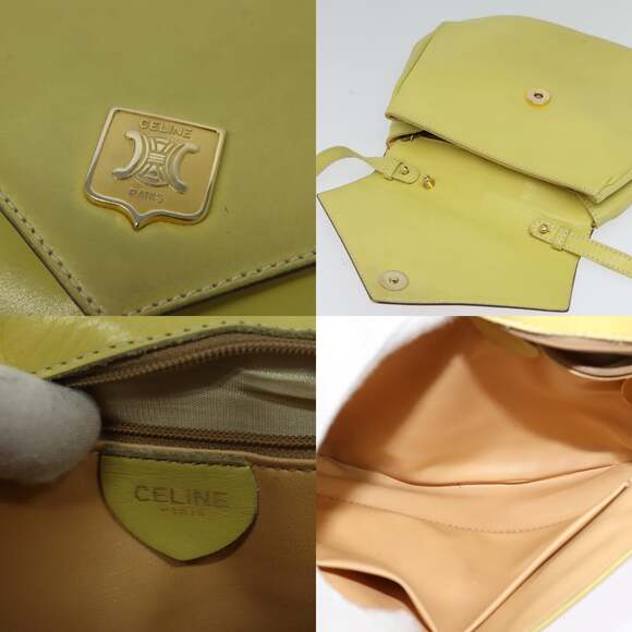 CELINE Shoulder Bag Leather Yellow Gold - Picture 11 of 13